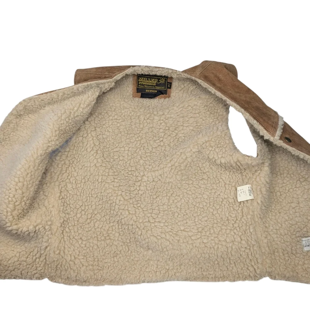 Vintage Miller Stockman Fine Western Apparel cowhide suede snap up vest. Small